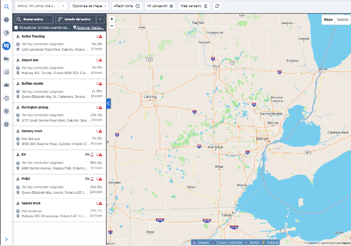 Seguimiento activo en MyGeotab